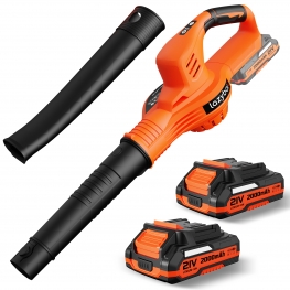 Leaf Blower Cordless with 2 Batteries and Charger, 150MPH Handheld Electric Cordless Leaf Blower with 2 Speed Mode, 2.0Ah Battery Powered Leaf Blowers for Lawn Care, Patio, Blowing Leaves, and Snow 